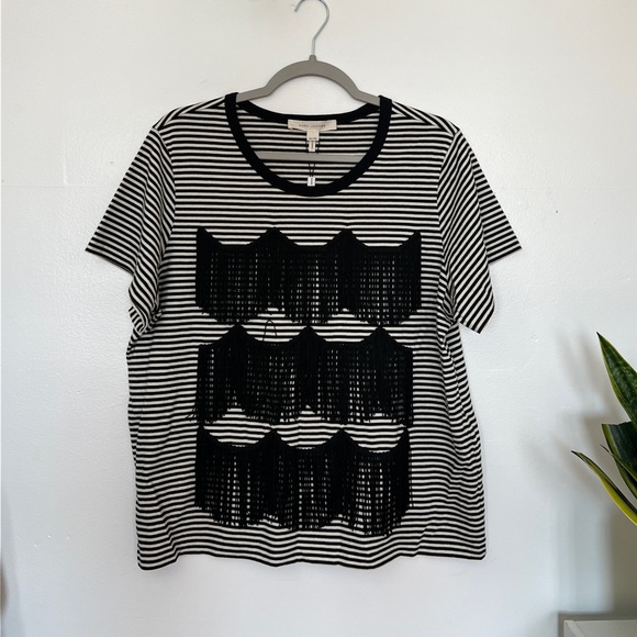Marc Jacobs striped top with fringe size XL - Picture 2 of 12